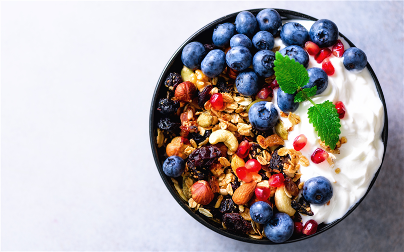Fruit and nut breakfast bowl
