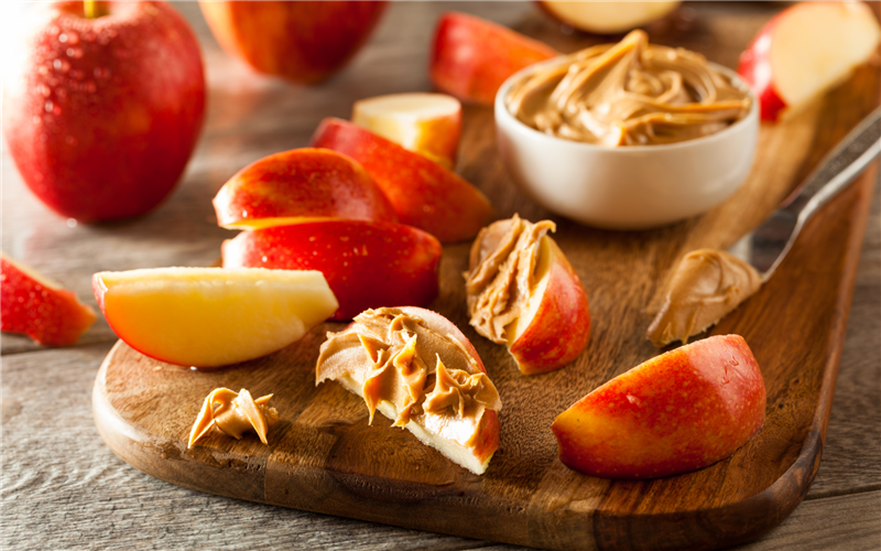 Quick and easy peanut butter with apple
